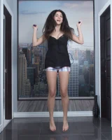 We Are Hairy - 04-Pavla_PlaidShortsBlackBlouse_004