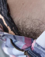We Are Hairy - 32-Pavla_PlaidShortsBlackBlouse_032